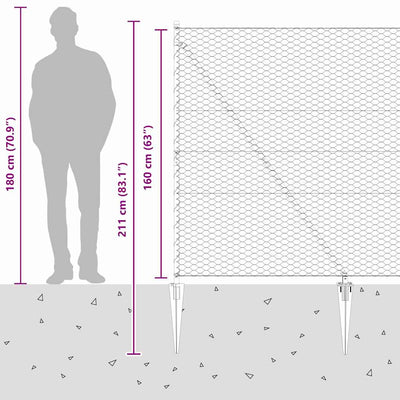 Aita paalujen kanssa Harmaa 1.6 x 50 m