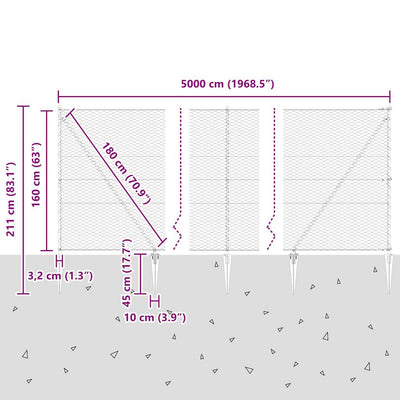 Aita paalujen kanssa Harmaa 1.6 x 50 m