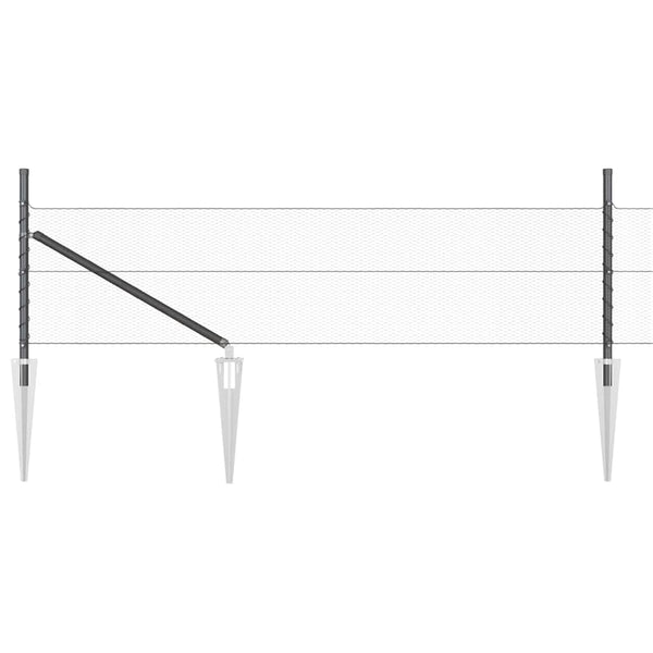 Kuusikulmainen aita pylväällä 100 x 0,5 m PVC-pinnoitettu teräs