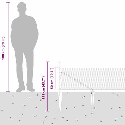 Aita paalujen kanssa Harmaa 0.5 x 100 m