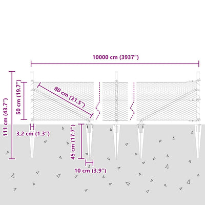 Aita paalujen kanssa Harmaa 0.5 x 100 m