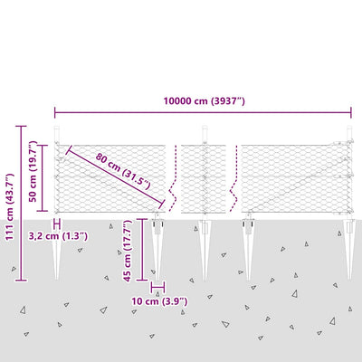 Aita paalujen kanssa Harmaa 0.5 x 100 m