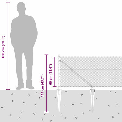 Aita paalujen kanssa Harmaa 0.6 x 100 m