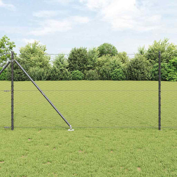 Kuusikulmainen aita pylväällä 100 x 1,4 m PVC-pinnoitettu teräs