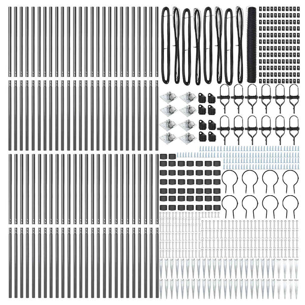 Kuusikulmainen aita pylväällä 100 x 1,4 m PVC-pinnoitettu teräs