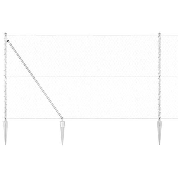Kuusikulmainen aita pylväällä 25 x 1,5 m Galvanoitu teräs Hopea