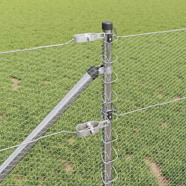 Kuusikulmainen aita pylväällä 100 x 0,6 m Galvanoitu teräs