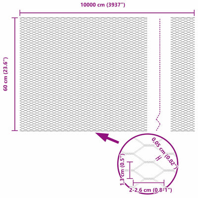 Aita paalujen kanssa Hopea 0.6 x 100 m