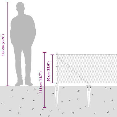 Aita paalujen kanssa Hopea 0.6 x 100 m