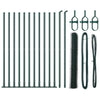 Kuusikulmainen aita betoni perustuksella 25 x 1 m Metsänvihreä