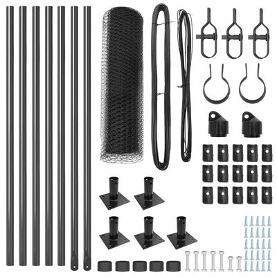 Aita paalujen kanssa Harmaa 0,4 x 10 m