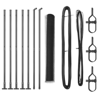 Aita paalujen kanssa Harmaa 0.8 x 10 m