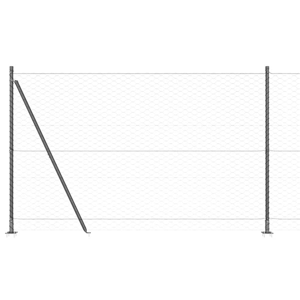 Kuusikulmainen aita betoni perustuksella 25 x 1,5 m Harmaa