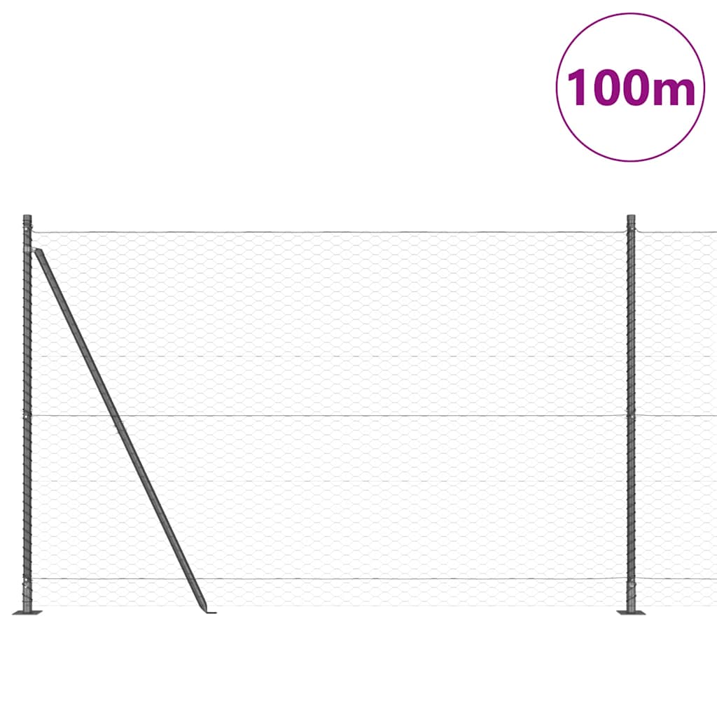 1.5 x 100 m harmaa aita paalujen kera