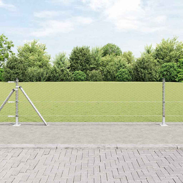 Kuusikulmainen aita betoni perustuksella 10 x 0,6 m Hopea