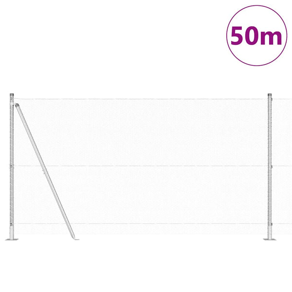 Kuusikulmainen aita betoni perustuksella 50 x 1,2 m Hopea