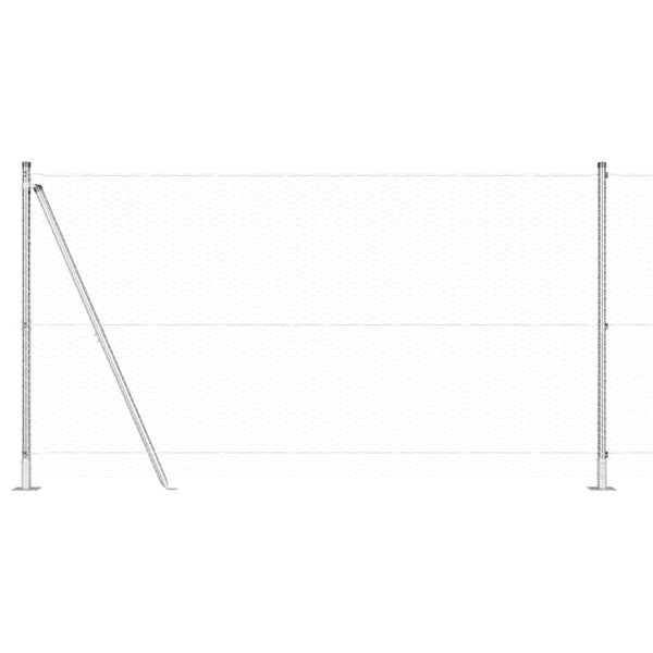 Kuusikulmainen aita betoni perustuksella 50 x 1,2 m Hopea