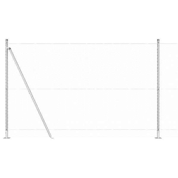 Kuusikulmainen aita betoni perustuksella 50 x 1,4 m Hopea