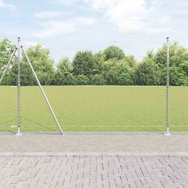 Kuusikulmainen aita betoni perustuksella 50 x 1,5 m Hopea