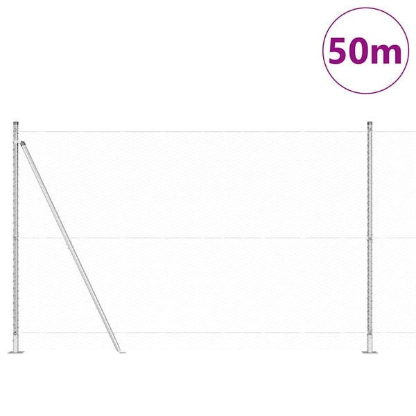 Kuusikulmainen aita betoni perustuksella 50 x 1,5 m Hopea