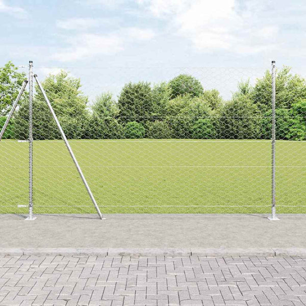 Kuusikulmainen aita betoni perustuksella 50 x 1,6 m Hopea