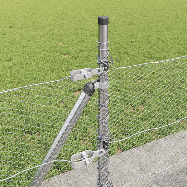 Kuusikulmainen aita betoni perustuksella 100 x 0,4 m Hopea