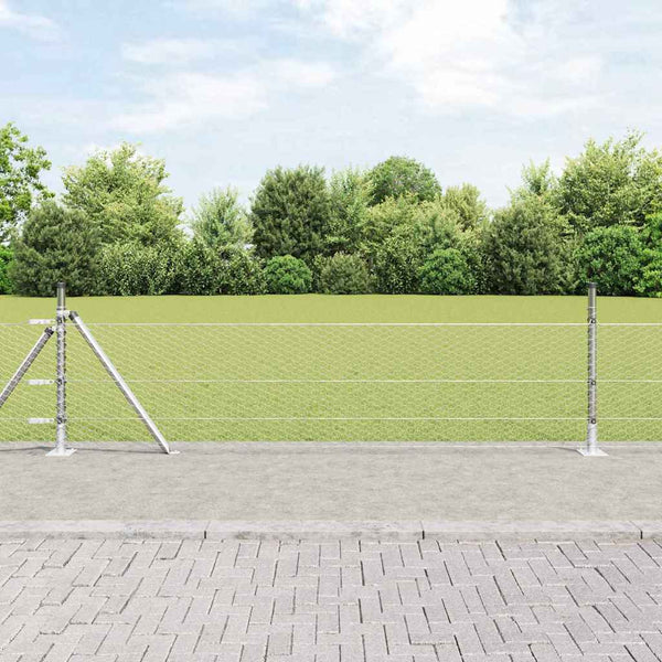 Kuusikulmainen aita betoni perustuksella 100 x 0,4 m Hopea