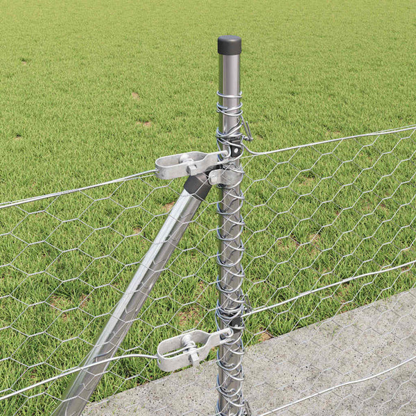 Kuusikulmainen aita betoni perustuksella 100 x 0,5 m Hopea