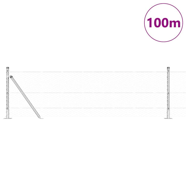 Kuusikulmainen aita betoni perustuksella 100 x 0,6 m Hopea