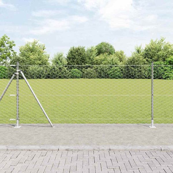 Kuusikulmainen aita betoni perustuksella 100 x 0,8 m Hopea