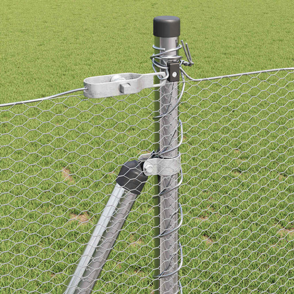 Kuusikulmainen aita betoni perustuksella 100 x 1 m Hopea Verkko