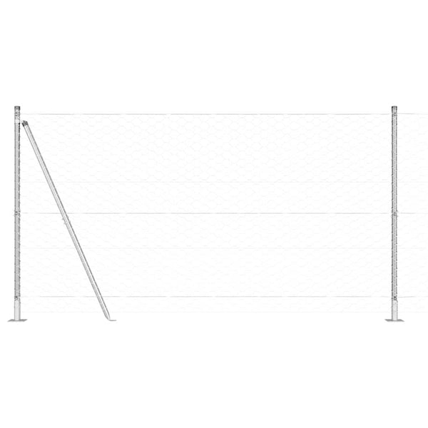Kuusikulmainen aita betoni perustuksella 100 x 1,2 m Hopea