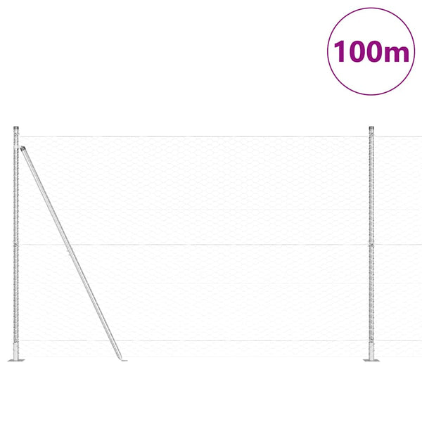 Kuusikulmainen aita betoni perustuksella 100 x 1,6 m Hopea