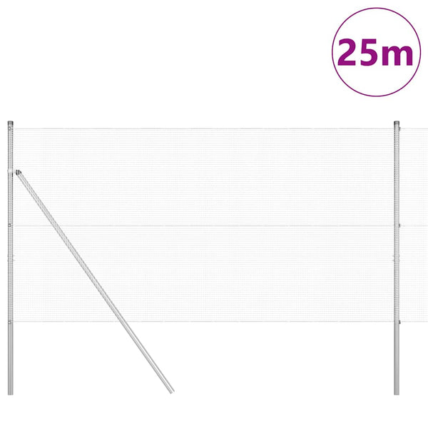 Kehitetty liitetty langoittain 25 x 1 m Galvanoitu teräs Hopea