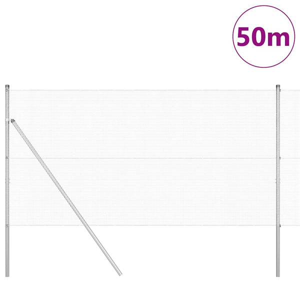 Kehitetty liitetty langoittain 50 x 1 m Galvanoitu teräs Hopea