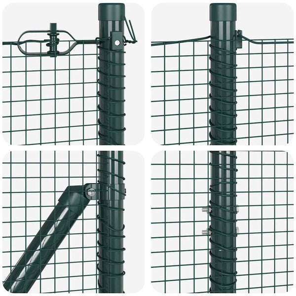 Kehitetty liitetty langoittain 10 x 1 m PVC-pinnoitettu teräs