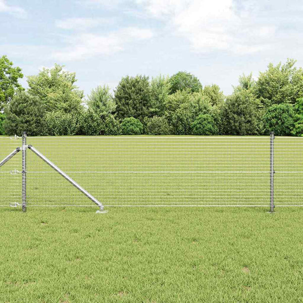 Langoitettu este piikeillä 10 x 0,5 m Galvanoitu teräs Hopea