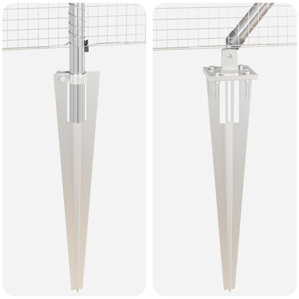 Langoitettu este piikeillä 10 x 0,8 m Galvanoitu teräs Hopea