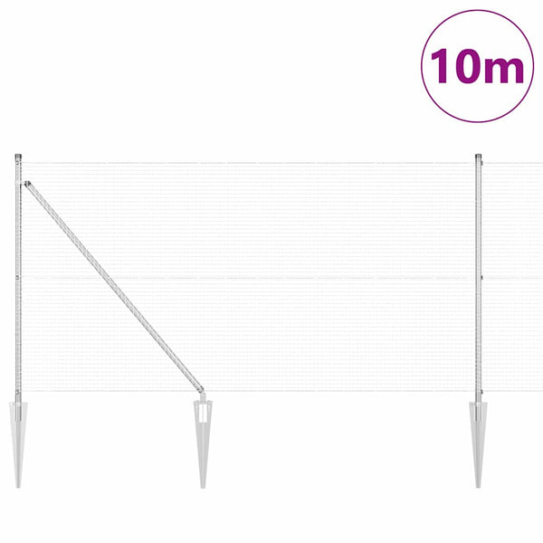Langoitettu este piikeillä 10 x 1 m Galvanoitu teräs Hopea