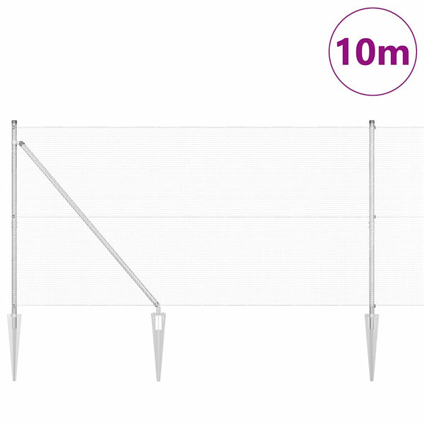Langoitettu este piikeillä 10 x 1,2 m Galvanoitu teräs Hopea