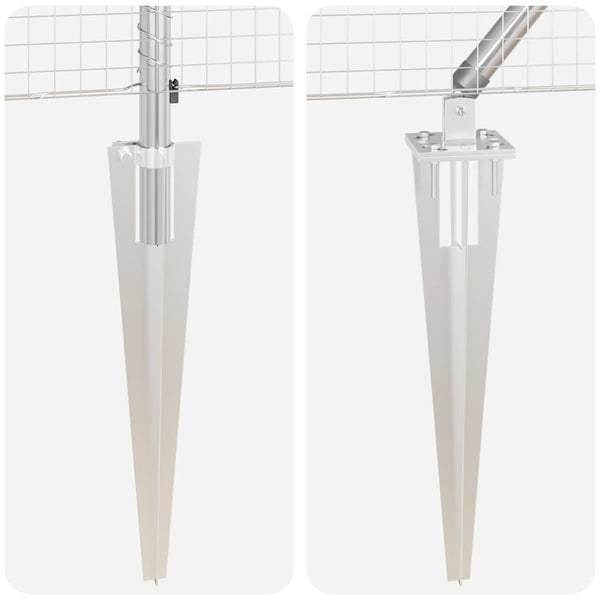 Langoitettu este piikeillä 10 x 1,2 m Galvanoitu teräs Hopea