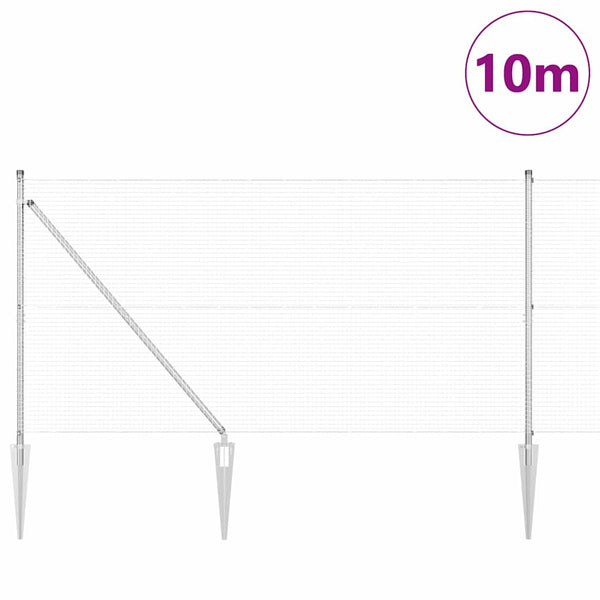 Langoitettu este piikeillä 10 x 1,4 m Galvanoitu teräs Hopea