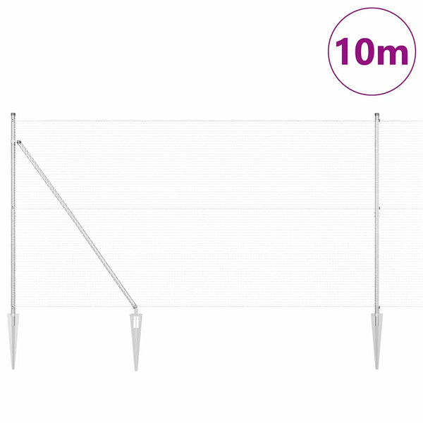 Langoitettu este piikeillä 10 x 1,5 m Galvanoitu teräs Hopea
