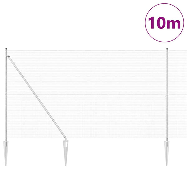 Langoitettu este piikeillä 10 x 1,6 m Galvanoitu teräs Hopea