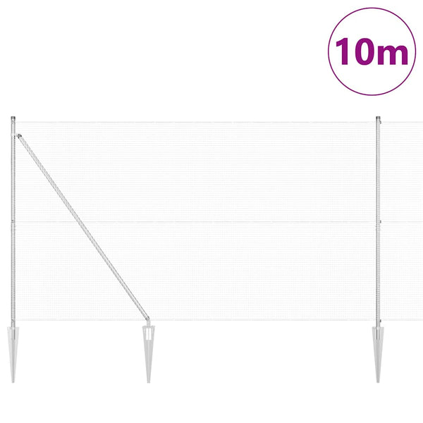 Langoitettu este piikeillä 10 x 1,6 m Galvanoitu teräs Hopea