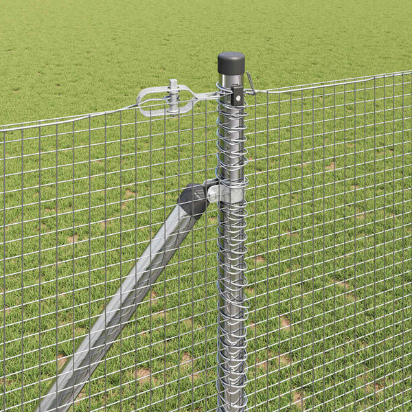 Langoitettu este piikeillä 25 x 1,2 m Galvanoitu teräs Hopea