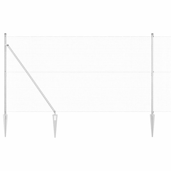 Langoitettu este piikeillä 25 x 1,5 m Galvanoitu teräs Hopea