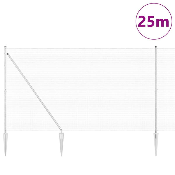 Langoitettu este piikeillä 25 x 1,6 m Galvanoitu teräs Hopea