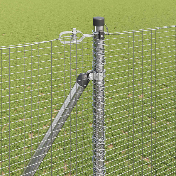 Langoitettu este piikeillä 25 x 1,6 m Galvanoitu teräs Hopea