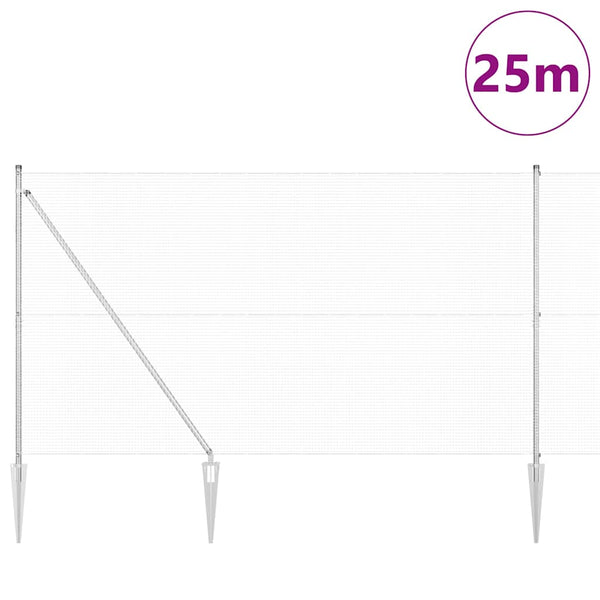 Langoitettu este piikeillä 25 x 1,6 m Galvanoitu teräs Hopea